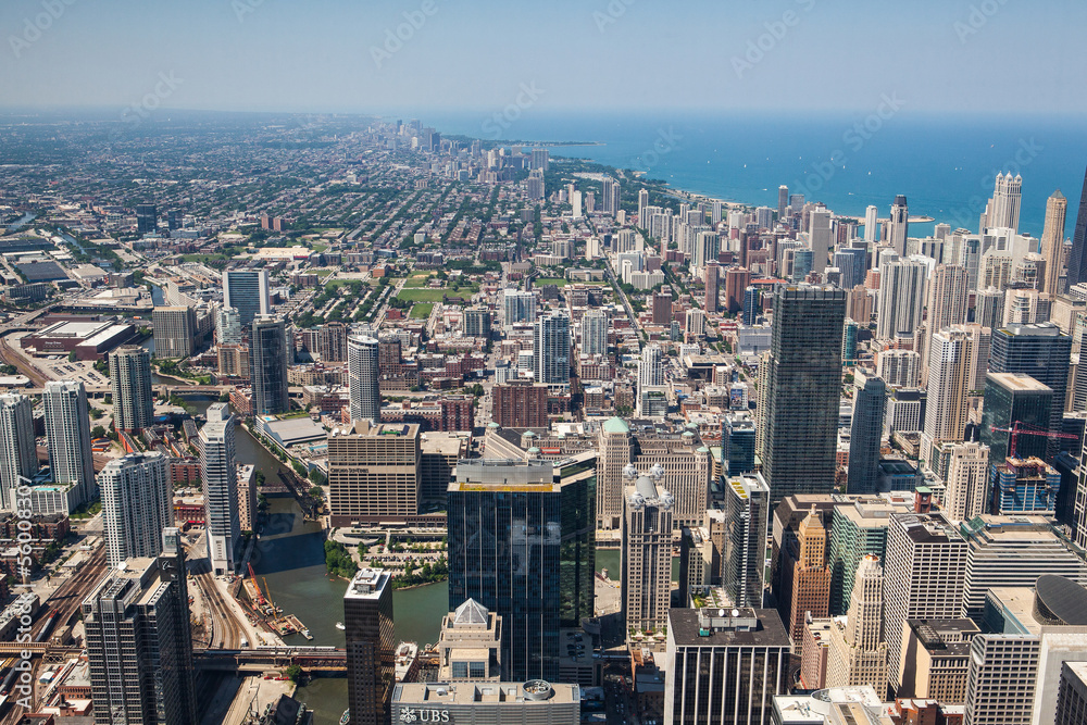 View on Chicago skyline panorama