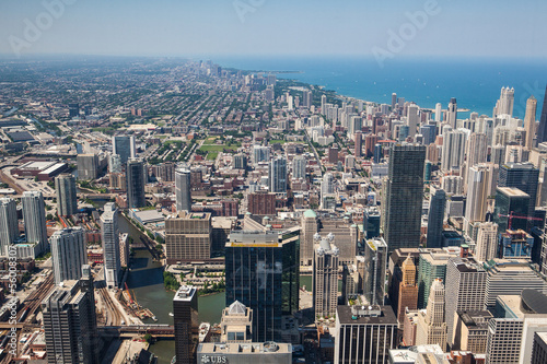 View on Chicago skyline panorama