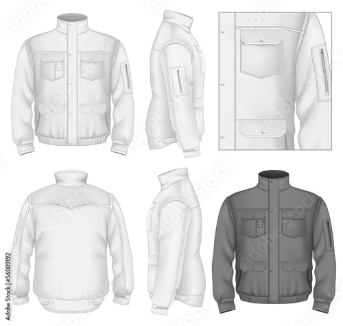 Men's flight jacket design template