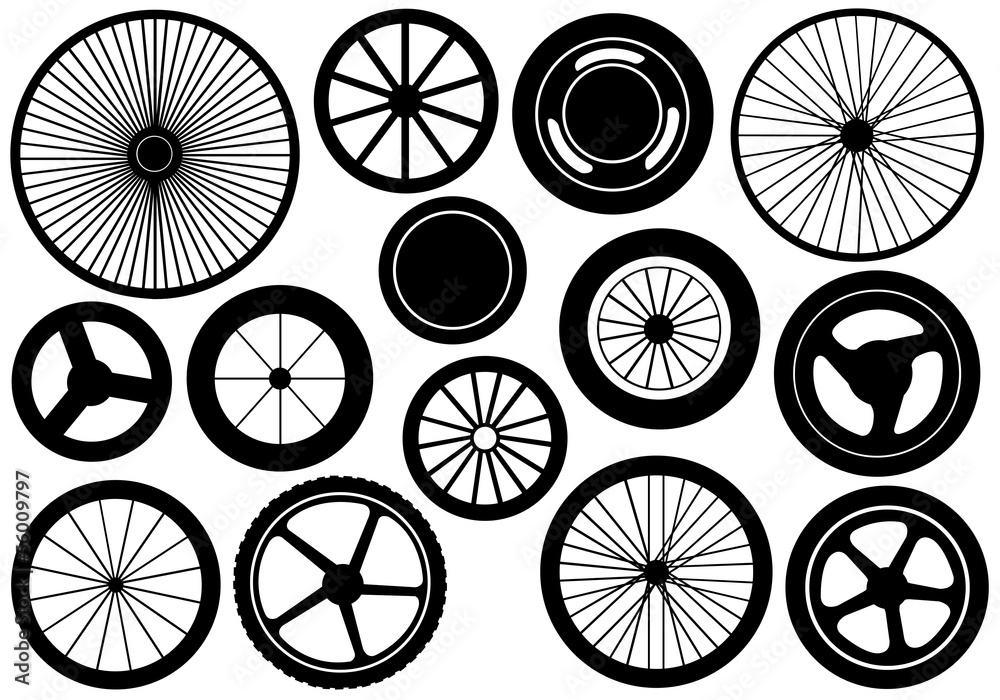 Obraz premium Set of different wheels