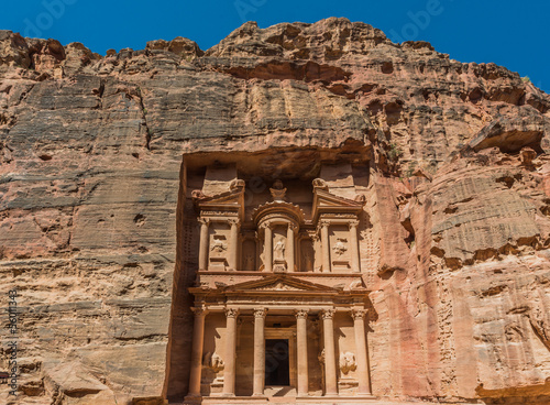 Al Khazneh or The Treasury in nabatean city of petra jordan