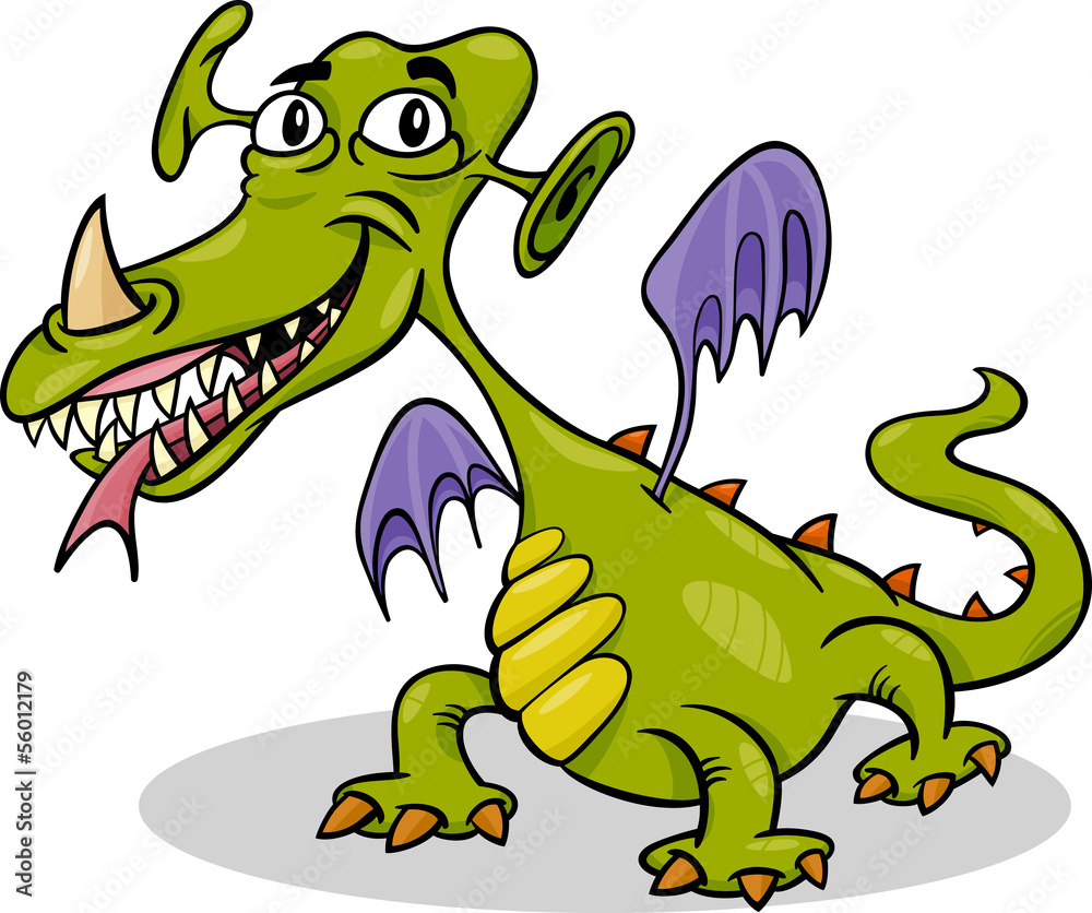 Obraz premium cartoon funny monster or dragon illustration