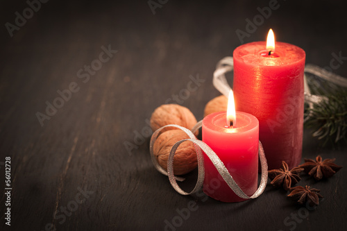 Weihnachtskarte mit Kerzen