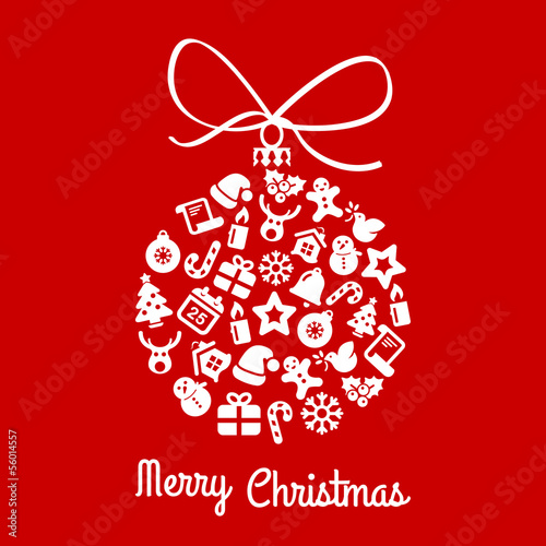 christmas ball icons red