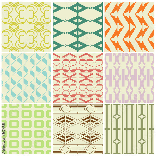 Retro different vector seamless patterns
