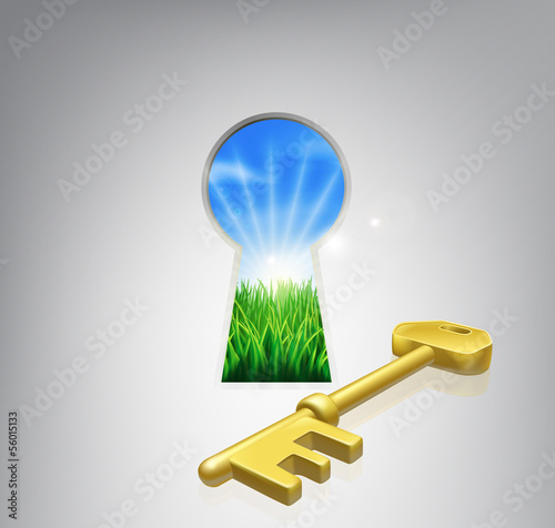 Key to happiness concept