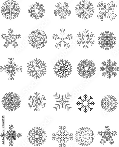 Snowflake set vector illustration