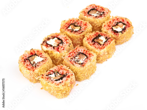 sushi, rolls isolated on white