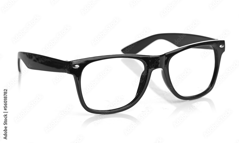 black glasses on a white background black glasses on a white background
