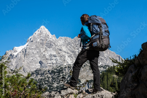 sport woman in mountains