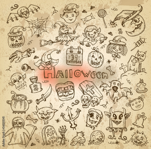 Halloween. Hand-drawn icons