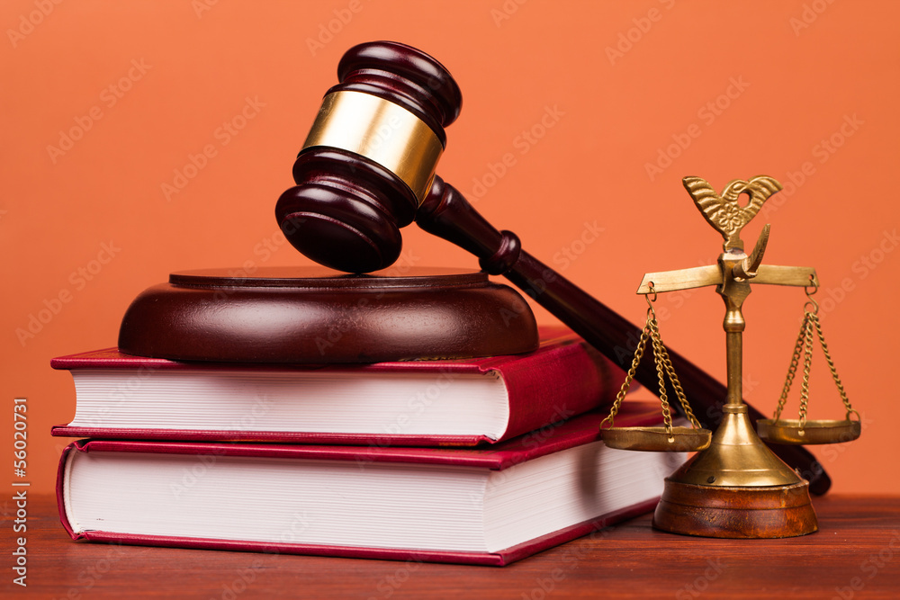 gavel and law books