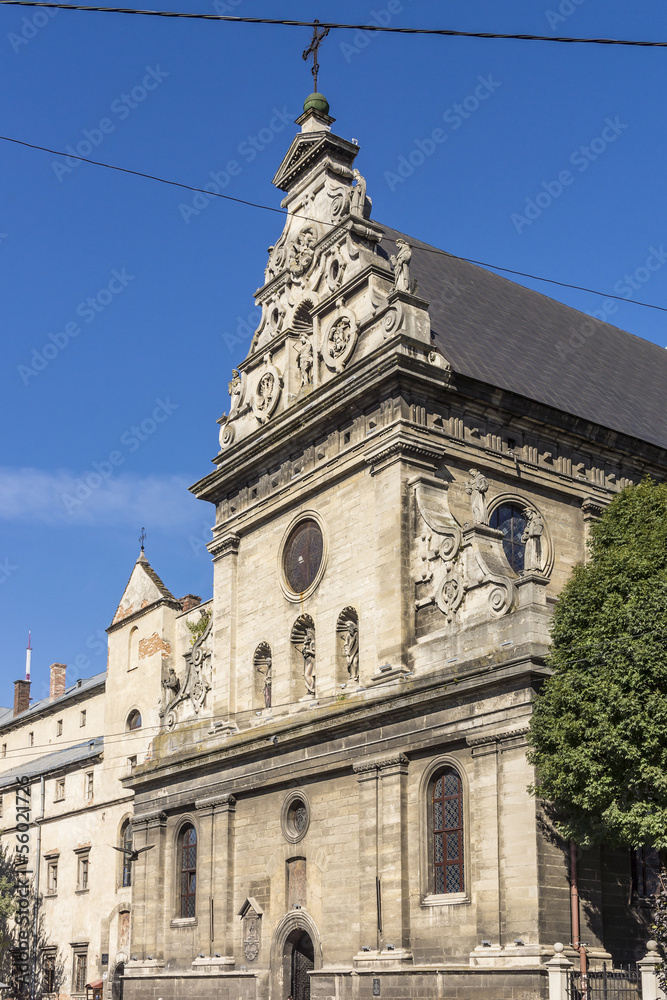 Fototapeta premium Bernardine Church and Monastery (1600 - 1620) in Lviv, Ukraine