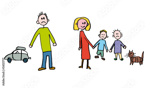 Kinderzeichnung Trennung Familie
