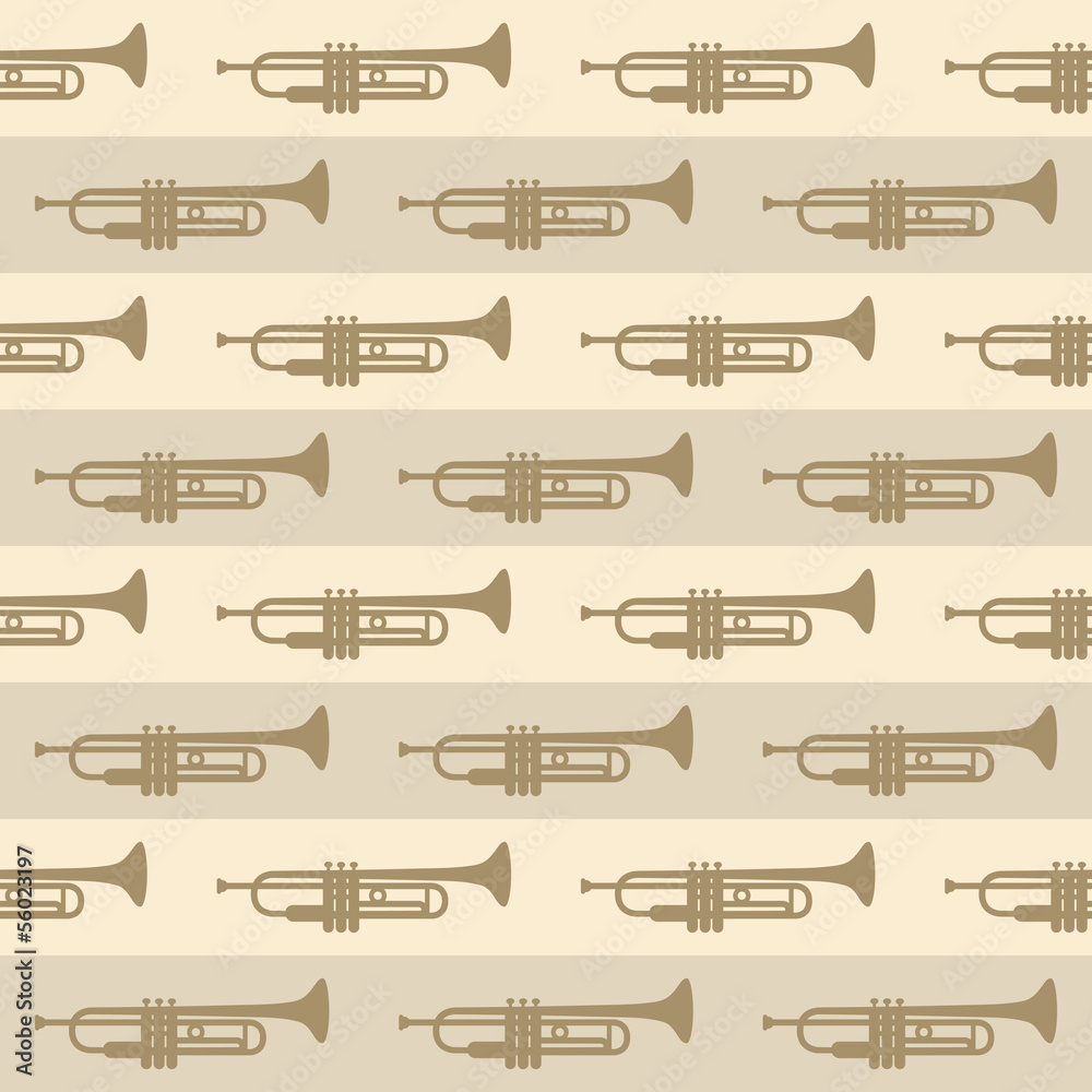 seamless vintage background with trumpets