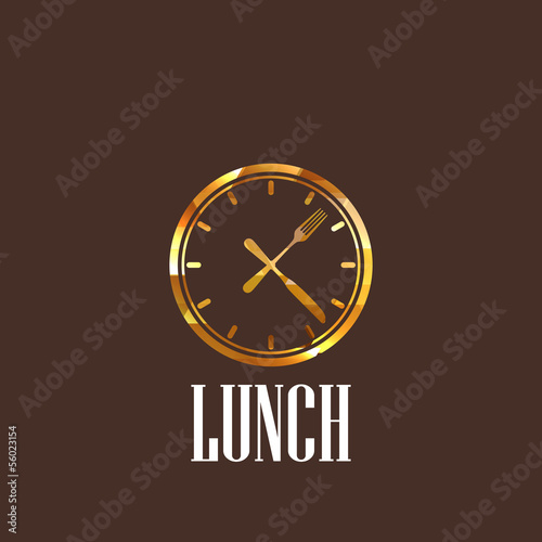 illustration with lunch time icon