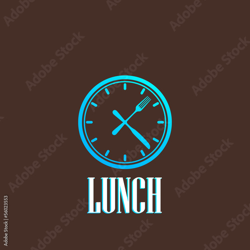 illustration with lunch time icon