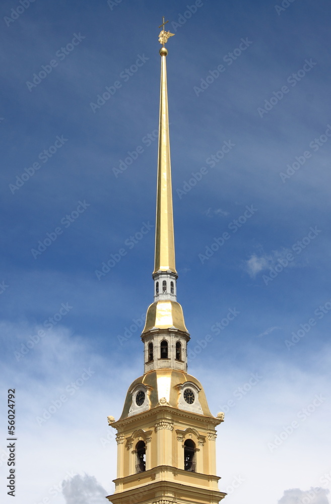 Bell tower of Peter and Paul Church in St. Petersburg, Russia Bell tower of Peter and Paul Church in St. Petersburg, Russia