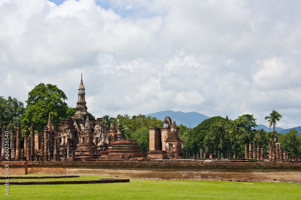 Obraz premium Sukhothai historical park, the old town of Thailand