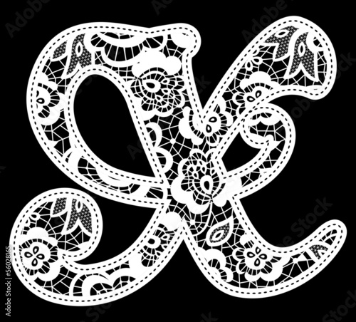 lace wedding initial x