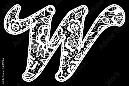 lace wedding initial w
