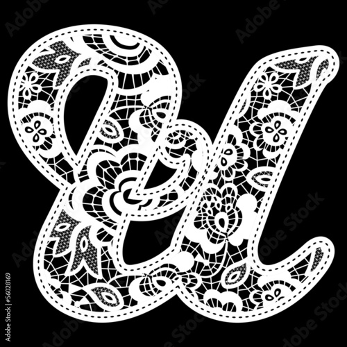 lace wedding initial u