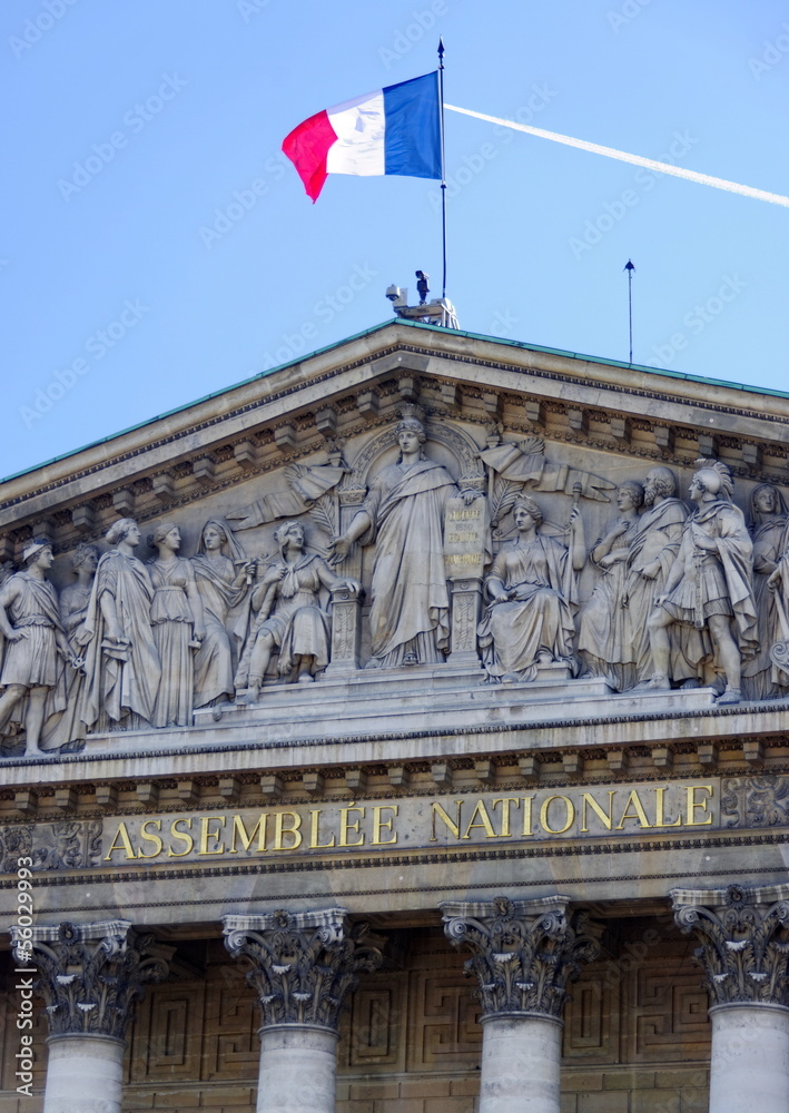 Obraz premium Assemblée nationale avec drapeau