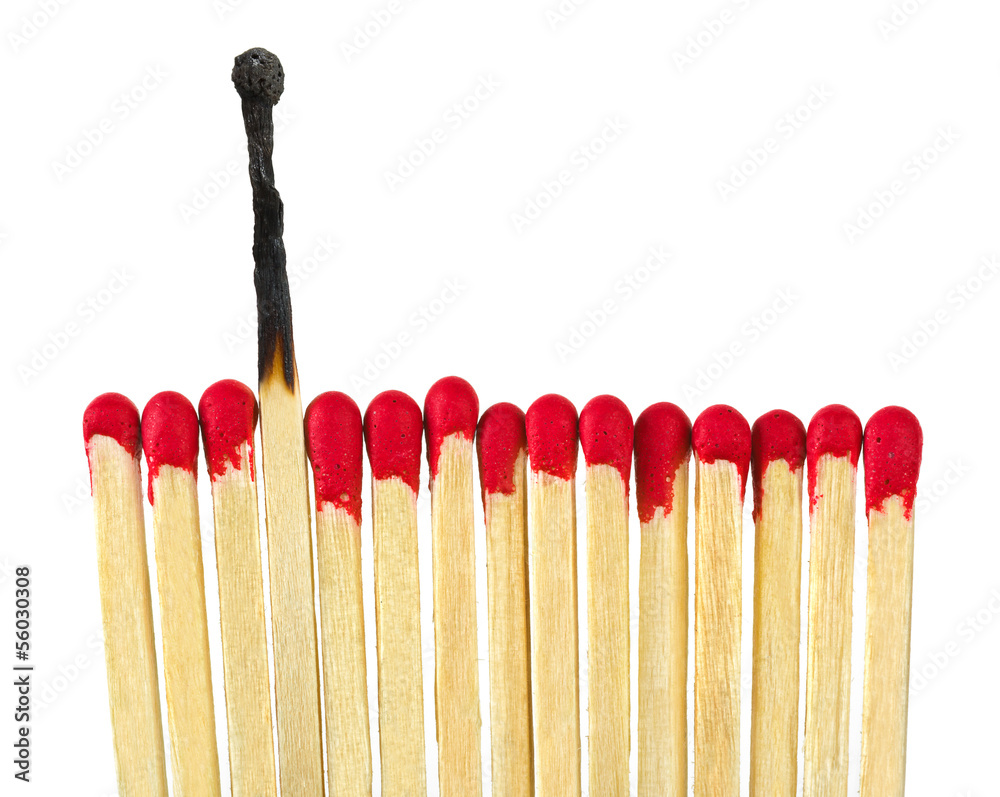 Matches - leadership or inspiration concept Matches - leadership or inspiration concept