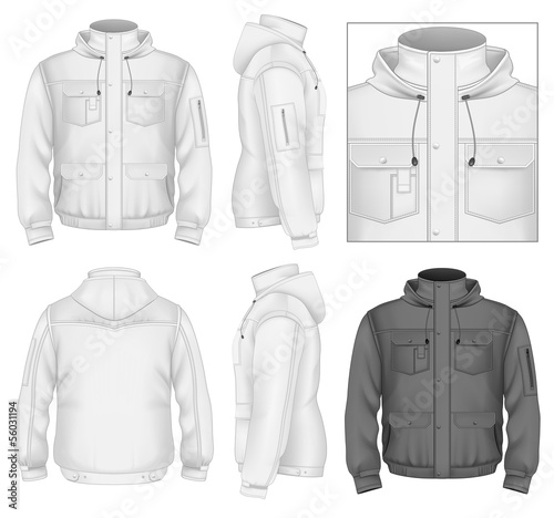 Men's flight jacket with hood