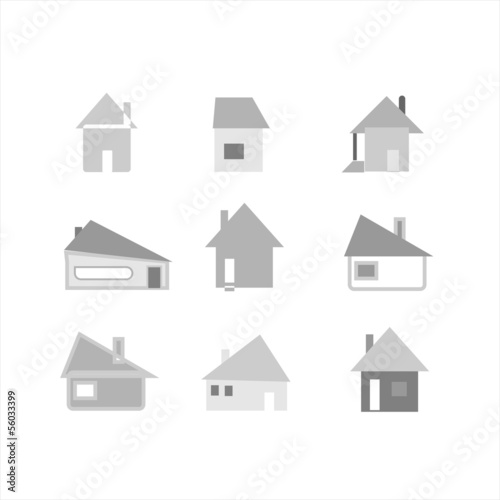 set houses vector icons