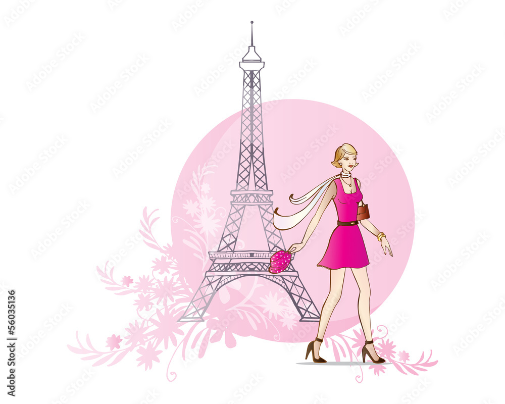 Woman and Tour Eiffel