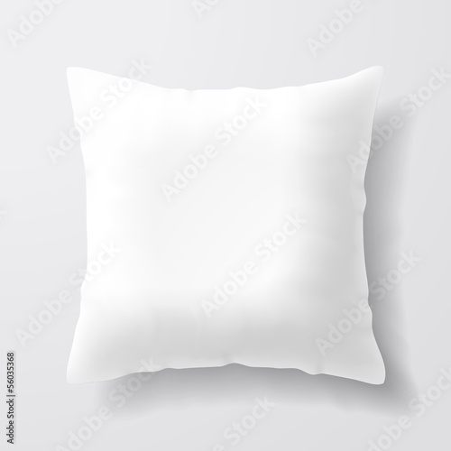Blank white square pillow