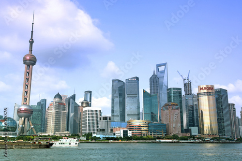 SHANGHAI - JUNE 15: Shanghai Pudong skyline view from the Bund -