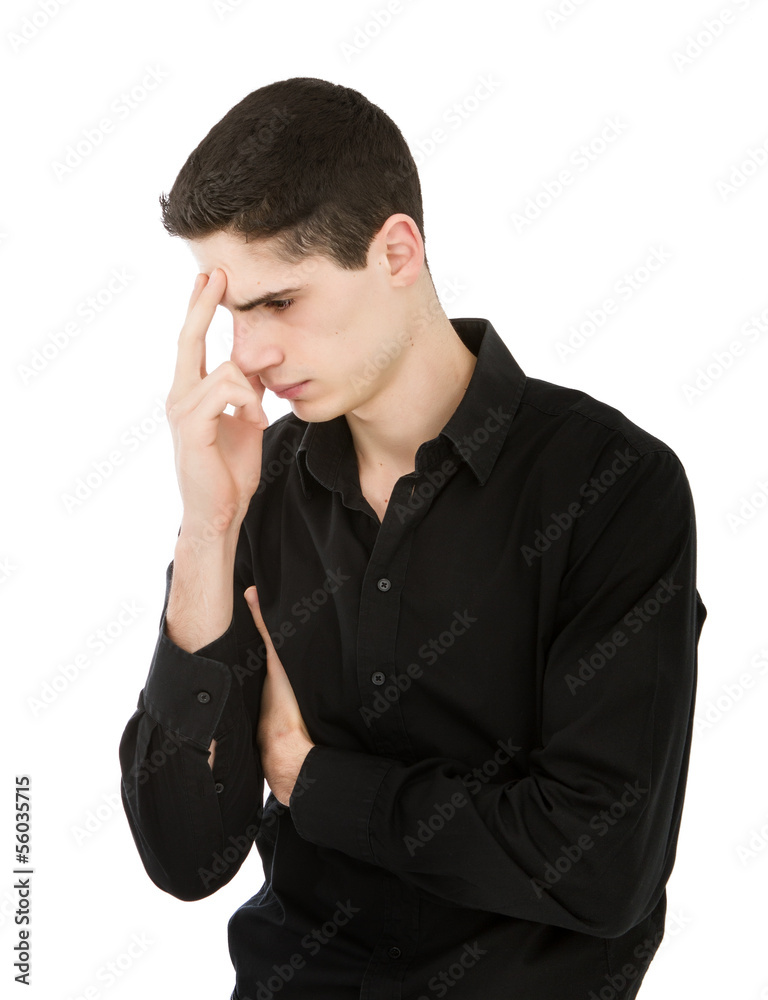 man in black sadness