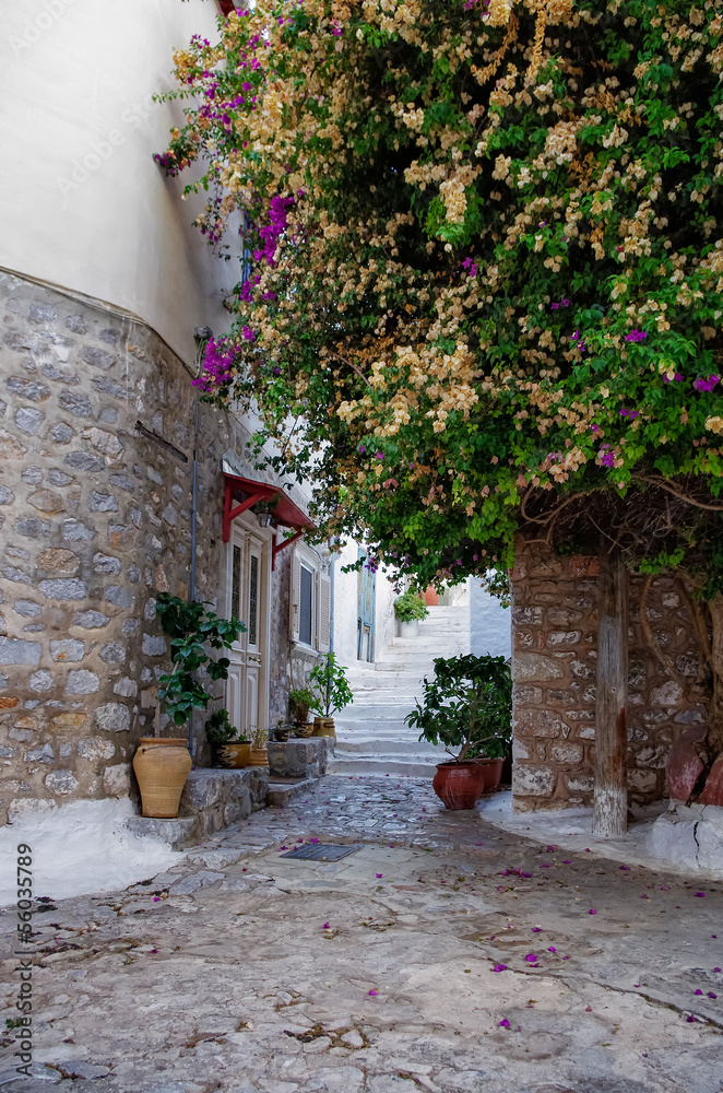 Alley in Hydra island, Greece