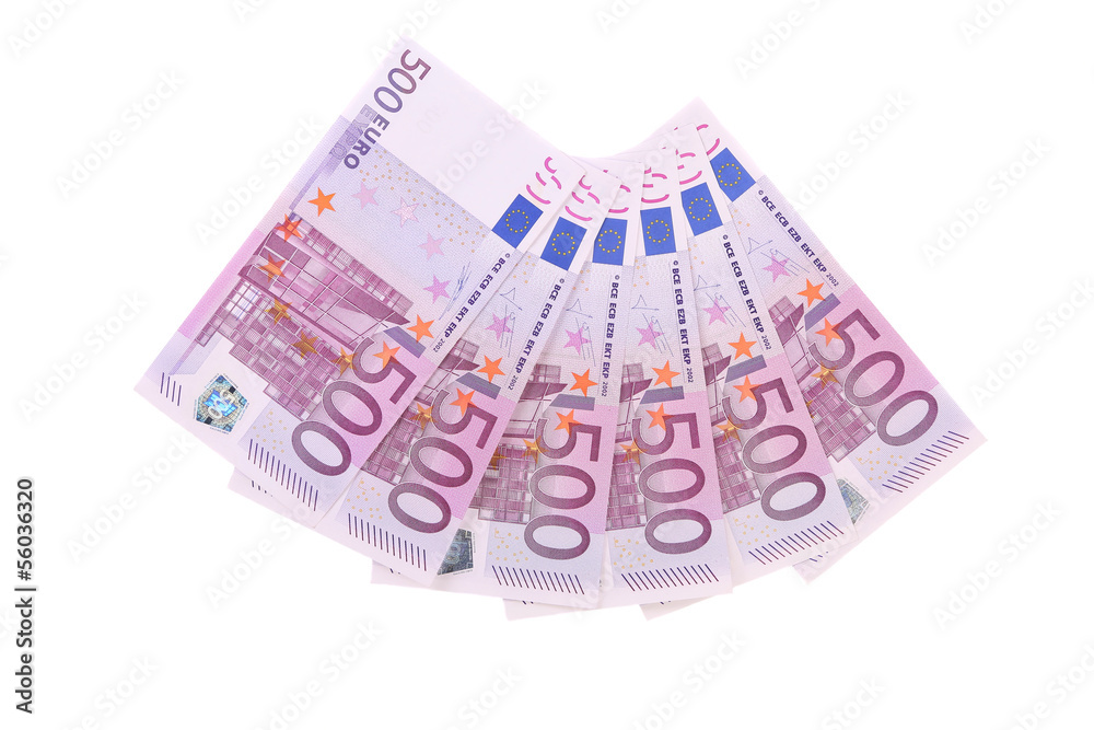 Fan of fifty handred euro bills. Fan of fifty handred euro bills.