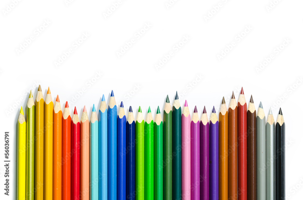 Colored pencils isolated on white background Colored pencils isolated on white background