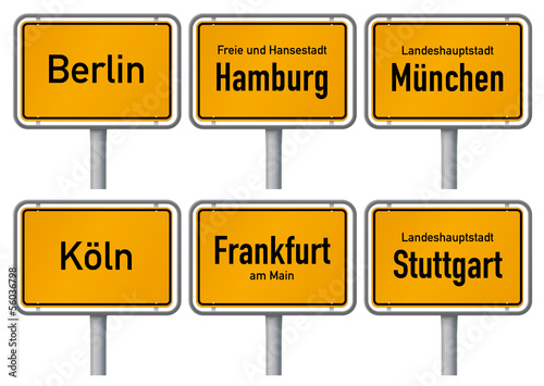 Ortsschilder großer Städte in Deutschland 1