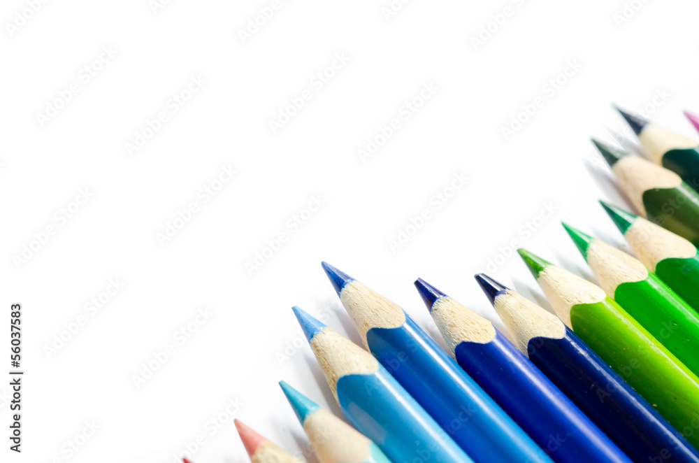 Colored pencils isolated on white background Colored pencils isolated on white background