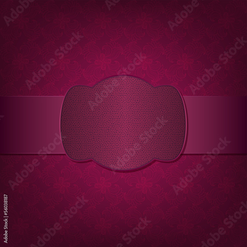 Seamless pattern with burgundy ribbon and frame