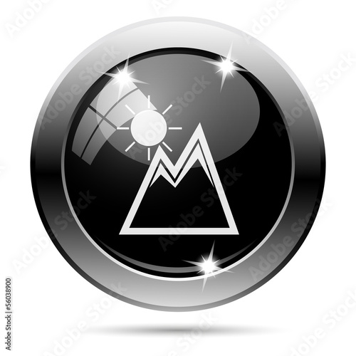Metallic black glossy icon