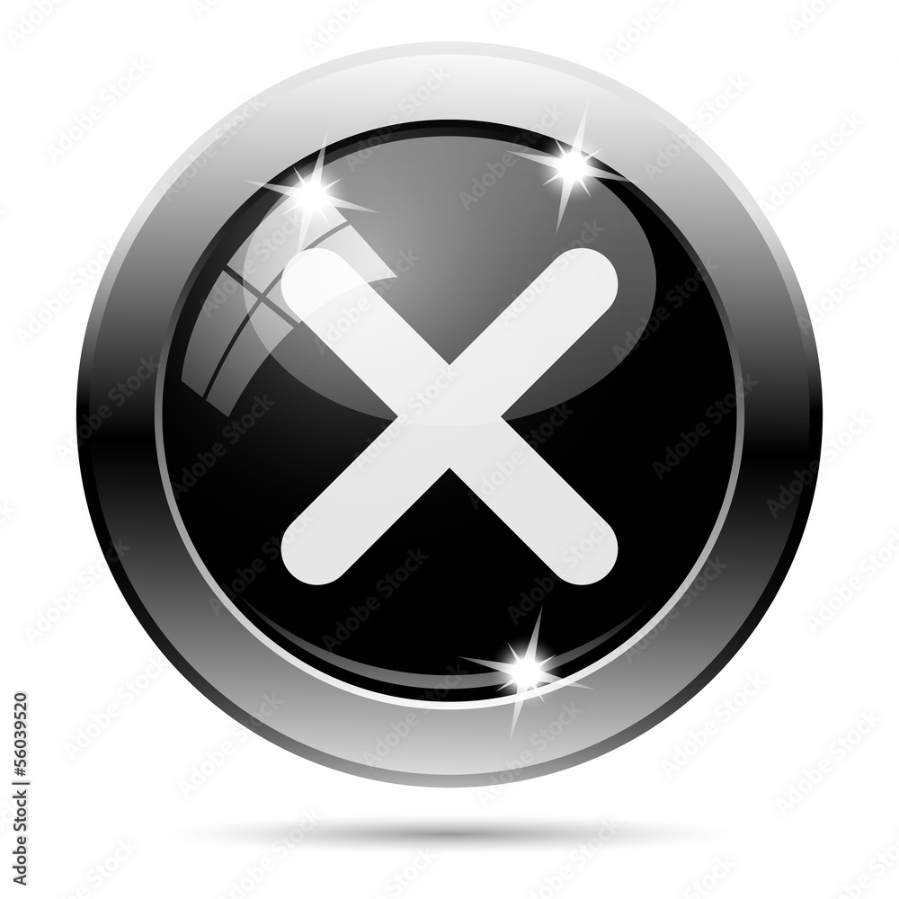 Fototapeta premium Metallic black glossy icon