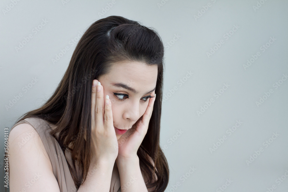 Oh Wow!! happy female looking at blank space Oh Wow!! happy female looking at blank space