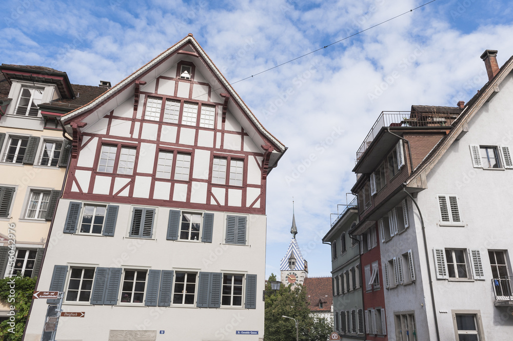 Stadt Zug, Altstadt mit Zytturm, historische Gebäude, Schweiz
