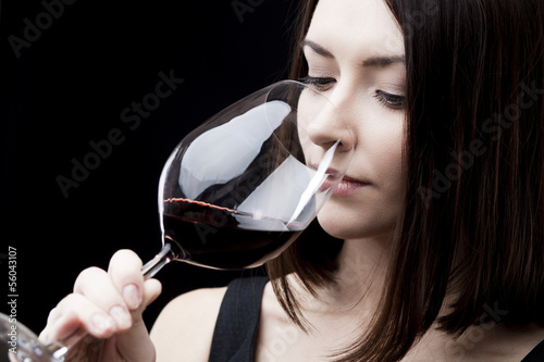 woman holding wine glass