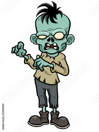 Vector illustration of Cartoon zombie