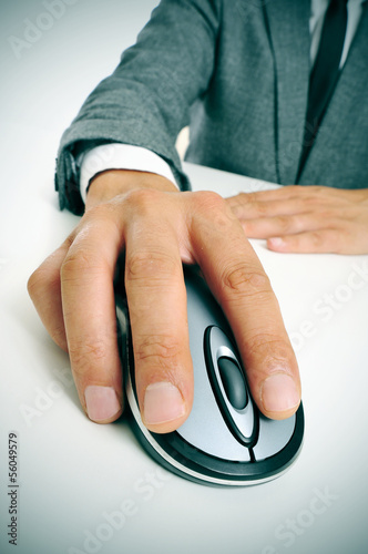 businessman using a computer mouse