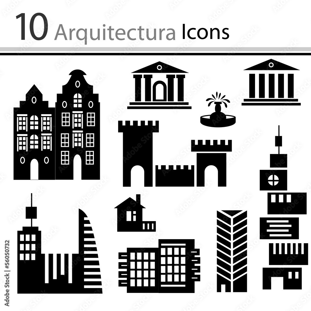 set of buildings icons (vector)