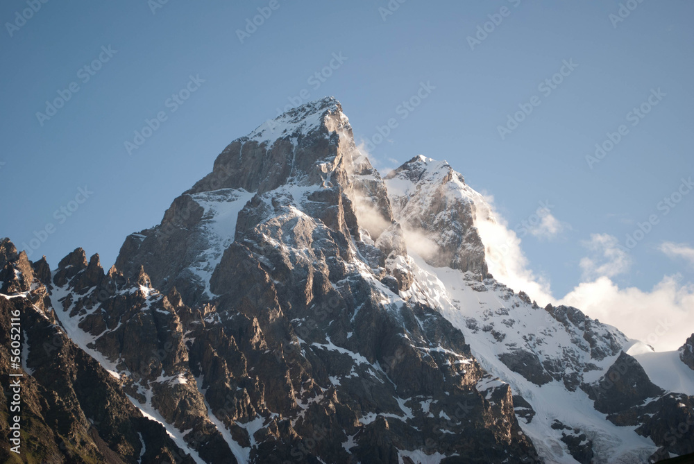 peaks of mountain Ushba