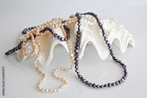Shells decorated with pearls.